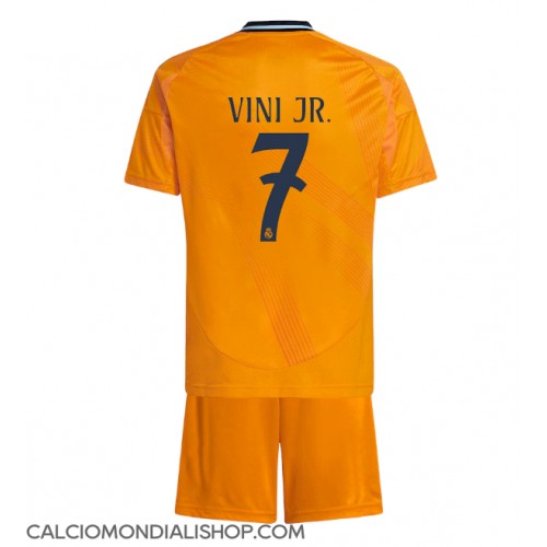 Maglie da calcio Real Madrid Vinicius Junior #7 Seconda Maglia Bambino 2024-25 Manica Corta (+ Pantaloni corti)